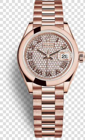 Rolex Datejust Swiss Replica   Rose Gold Rolex Ladies Watches  HD Png Download