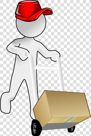 Bubble Person Carrying A Packet Using A Crate Clip   Red Cap Clip Art  HD Png Download