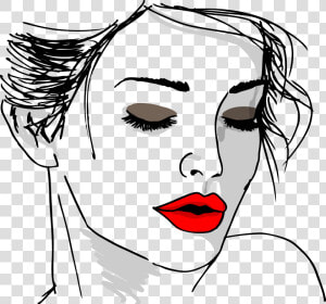 Secret That Women Feel More Confident When Their Eyes   Sketch Of Woman Face  HD Png Download