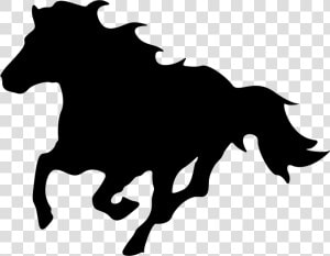 Running Horse Facing The Left Direction Silhouette   Silhueta De Cavalo Correndo  HD Png Download