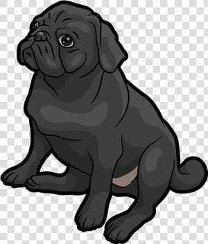 Pug Emoji  amp  Stickers Messages Sticker 2   Clipart Black Pug Comic  HD Png Download