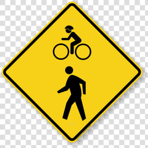 Bicycle Pedestrian Crossing Sign  HD Png Download