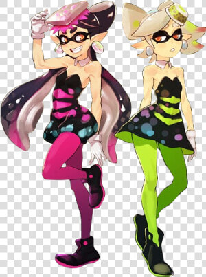 Splatoon Squid Sisters Squidsisters Splatoon2 Freetoedit   Splatoon Inkling Muscle Growth  HD Png Download