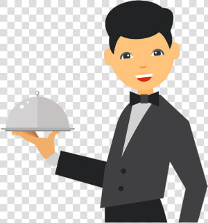 Waiter Png Free Background   Cartoon Transparent Waiter Png  Png Download