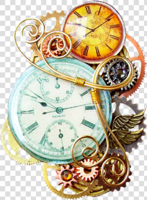  clocks  gears   Transparent Background Steampunk Pocket Watch Png  Png Download