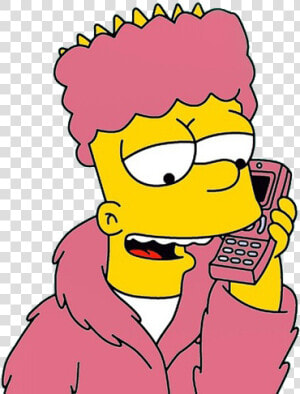 Wallpaper  Bart  And Simpsons Image   Bart Simpson On The Phone  HD Png Download