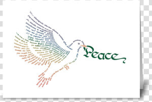 Wor D Peace Dove Greeting Card   Illustration  HD Png Download