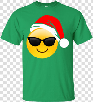 Emoji Christmas Shirt Cool Sunglasses Santa Hat Family   New Kids On The Block Hangin Tough Shirt  HD Png Download