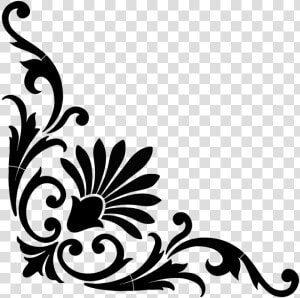 Baroque Corner Scroll Black   Corner Scroll  HD Png Download