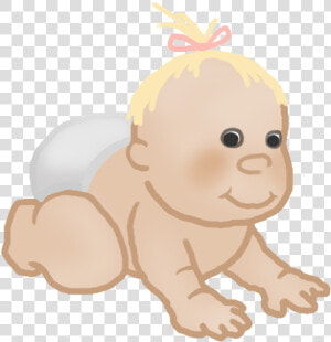 Baby Clipart Crawling Baby Girl   Cartoon  HD Png Download