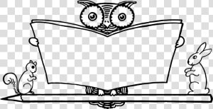 Owl Book What To Draw And How To Draw It Drawing Reading   Black And White Reading Clipart  HD Png Download