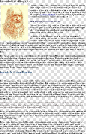 Pdf Leonardo Da Vinci Biography  HD Png Download