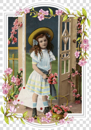 Vintage  Little  Girl  Framed  Hat  Edwardian  Child   Doll  HD Png Download