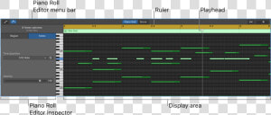 Piano Roll Editor  Pointing Out Midi Note Event   Garageband Piano Roll  HD Png Download