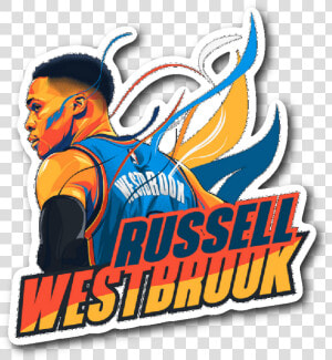 Sticker Russell Westbrook Vinyl Sticker   Graphic Design  HD Png Download