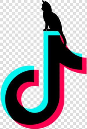  tiktok  logo  with  cat  mit  katze  schwarz  black   Tik Tok Logo Png  Transparent Png