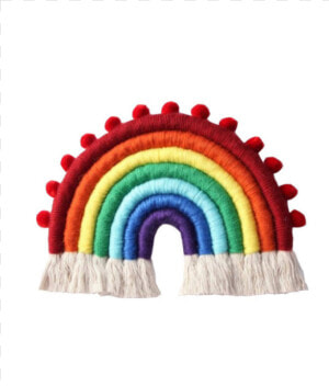 Pom Pom Tassel Trim Rainbow Style Wall Hanging   Gear Wall Clock  HD Png Download