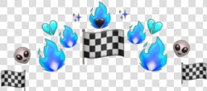  blue  flame  alien  checkerboard  emoji  crown  sparkle   Game Controller  HD Png Download