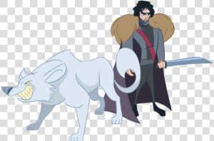 Shay Game Of Thrones Jon Snow Wolf   Png Download   Cartoon  Transparent Png