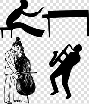 Jazz Clipart Band Baja   Double Bass Instrument Clipart Black And White  HD Png Download