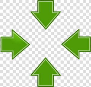 Arrows  Green  Left  Right  Up  Down  Pointing  Icon   4 Arrows Pointing Inwards Logo  HD Png Download