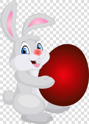 Easter Bunny Red Egg   Png Download   Cartoon Rabbit Easter Egg  Transparent Png