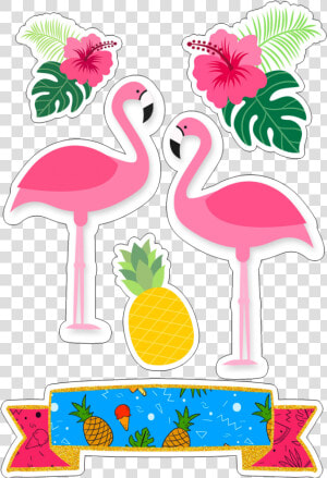 Topper De Bolo Flamingo  HD Png Download