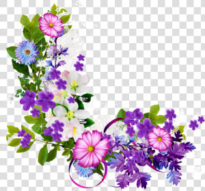 Purple Flower Border Png   Border Flowers Png Hd  Transparent Png