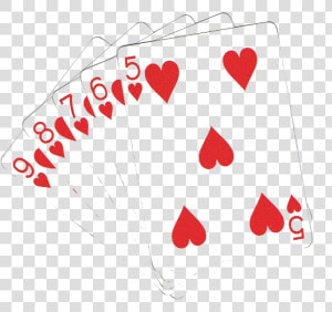 Royal Flush Cards Png   Heart Flush Png  Transparent Png