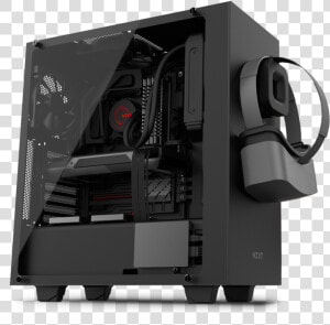 Computer Build  Computer Setup  Gaming Setup  Custom   Nzxt S340 Elite Matte Black  HD Png Download