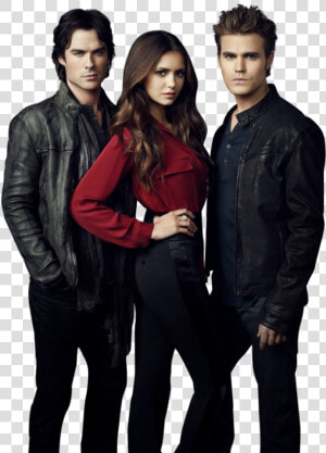 Images In Collection Page Transparent Background   Vampire Diaries Elena Damon And Stefan  HD Png Download