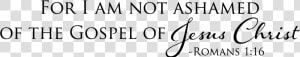 For I Am Not Ashamed Of The Gospel Of Jesus Christ   Am Not Ashamed Of The Gospel Verse  HD Png Download