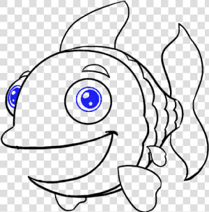 How To Draw Cartoon Fish   Cartoon Fish To Draw  HD Png Download