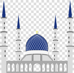 Mosque Blue White   Masjid Shah Alam Vector  HD Png Download