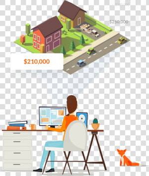 Foxy Ai Home Value Estimates   Computer Table Vector Png  Transparent Png