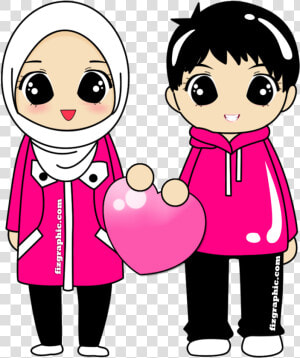 Wedding Couple Cartoon Muslim  HD Png Download