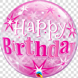 Happy Birthday Pink Stars Bubble Balloon 11551 P   Pink Happy Birthday Balloons Clipart  HD Png Download