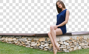 Sitting Little Caprice In Blue Dress   Little Caprice  HD Png Download