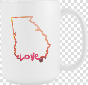 Love Georgia State Flag Map Outline 15oz Mug   Mug  HD Png Download