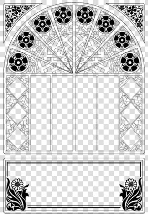 Frame  Ornament  Decorative  Stained Glass  Background   Window Line Art Transparent  HD Png Download