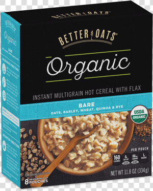 Better Oats Organic Bare Instant Oatmeal Box Image   Better Oats Bare  HD Png Download