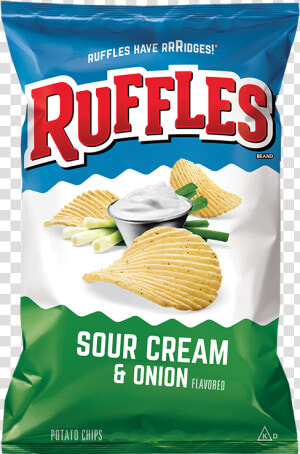 Ruffles® Sour Cream  amp  Onion Flavored Potato Chips   Ruffles Chips Sour Cream And Onion  HD Png Download