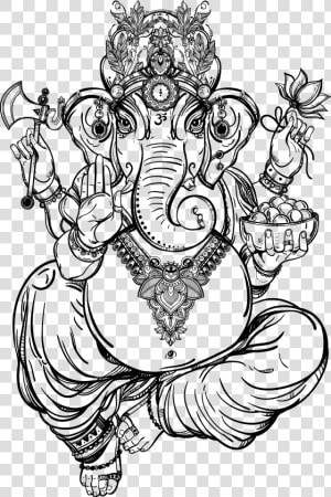 Clip Art Collection Of Free Ganesh   Hindu Elephant God Drawing  HD Png Download