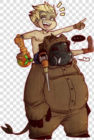 Fanart Junkrat Roadhog Overwatch Game Crash Bandicoot  HD Png Download