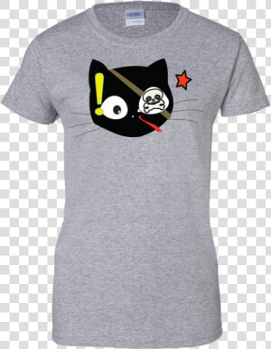 Funny  Cute Cat Skull  Pirate Ladies T Shirt Sport   Shirt  HD Png Download