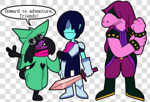 Onward To Adventure  Friends Vertebrate Fictional Character   Fanart Ralsei Susie Deltarune  HD Png Download