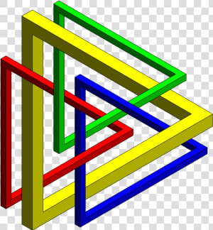 Line parallel penrose Triangle   Colorfulness  HD Png Download