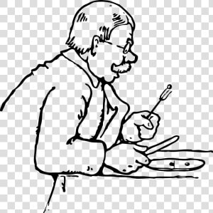 Person Eating Clipart   Old People Eating Drawing  HD Png Download