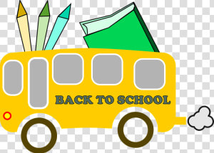 Back To School  Bus  Back  School  Crayons  Book   Back To School Clip Art  HD Png Download