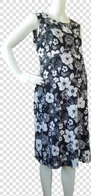 Liz Lange Maternity Black  amp  White Floral Print Shift   Day Dress  HD Png Download